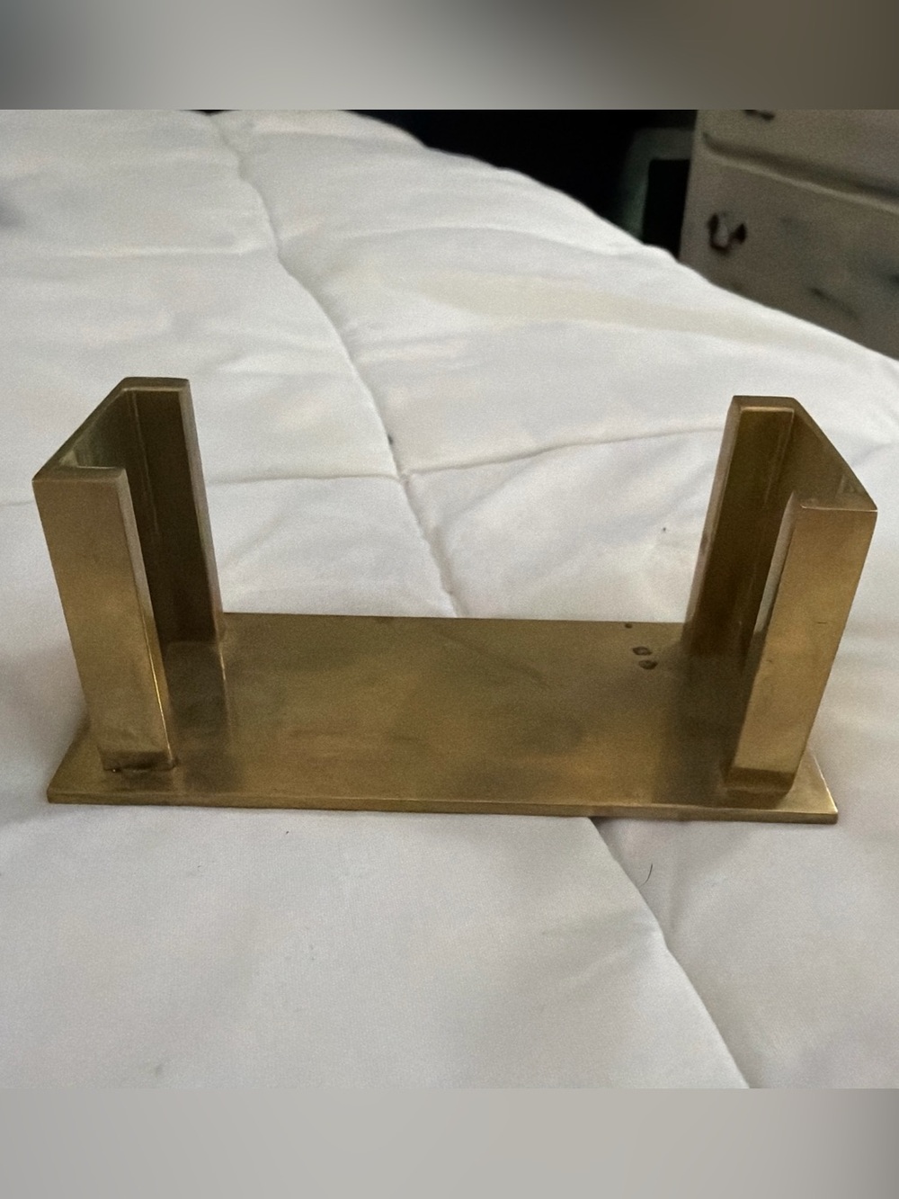 1970s Mid-Century Modern Brass Buisness Card Holder Made Taiwan